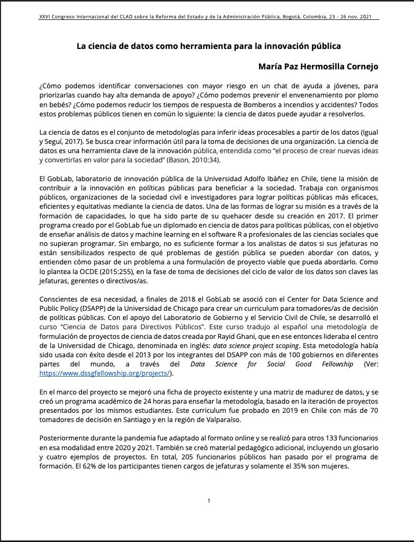 La ciencia de datos como herramienta para la innovación pública